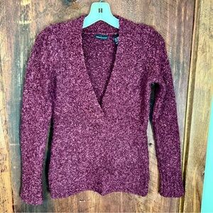 Moda International Deep Burgundy V-Neck Sweater